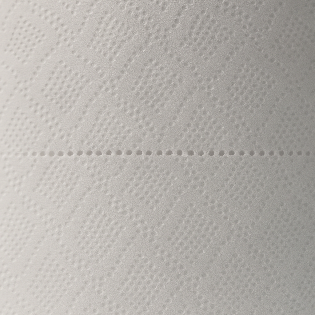 MC24® Ärztekrepp, perforiert, zweilagig, Nahaufnahme der Perforationslinie, weiß