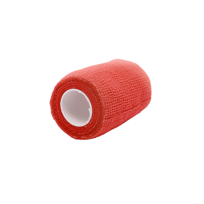 Selbsthaftende Vliesbandage-Rolle, rot, mit sichtbarem Innenkern