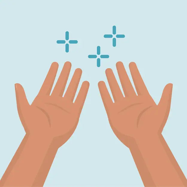 Hands are clean after disinfection