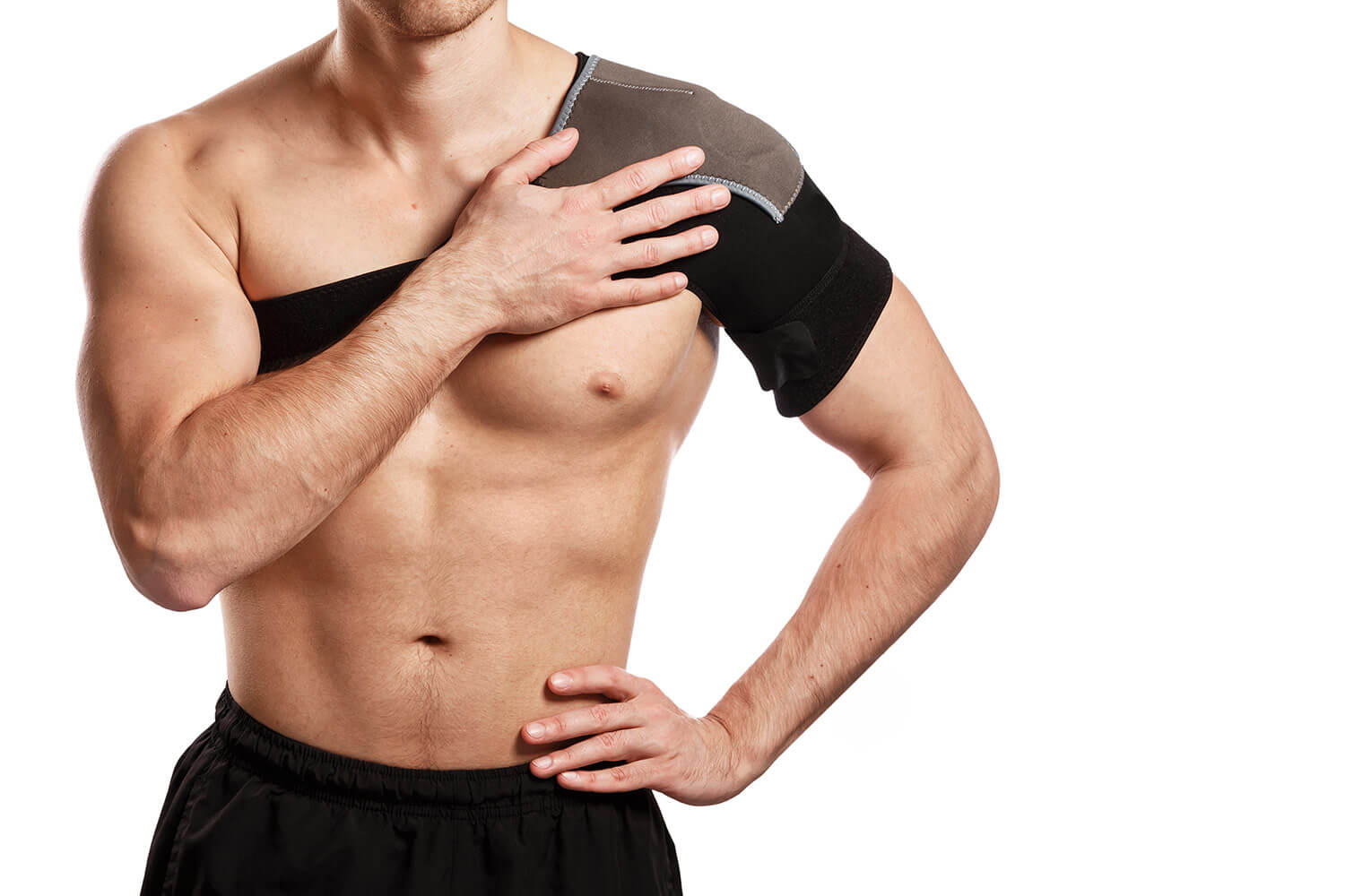 fascia per la spalla indossata